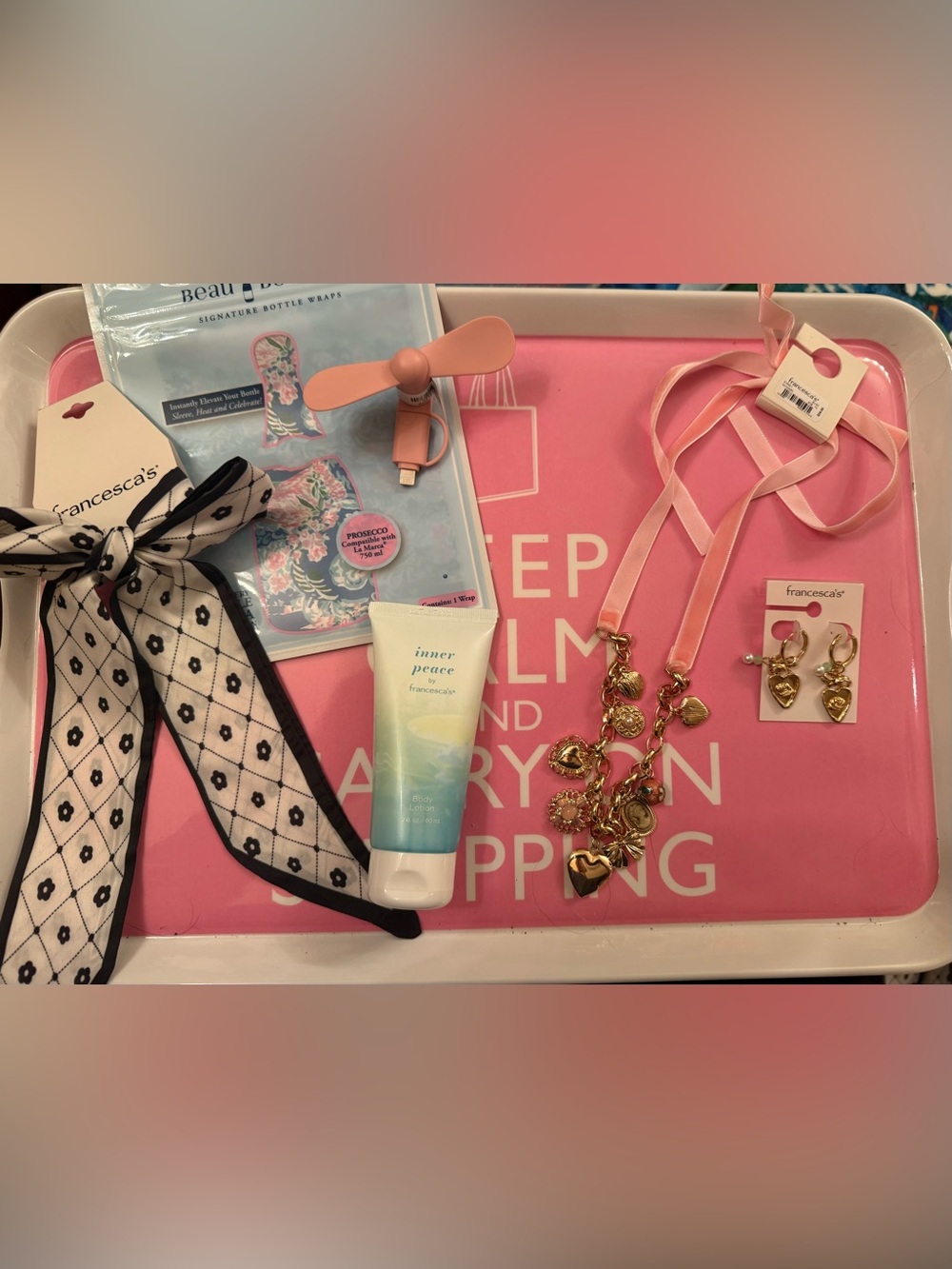 francesca's collection BUNDLE! Earrings/Necklace/lotion/hair bow/scarf & more!